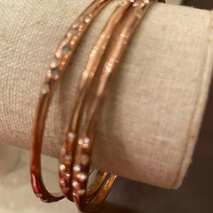 Stella & Dot rose gold bangles set of 3